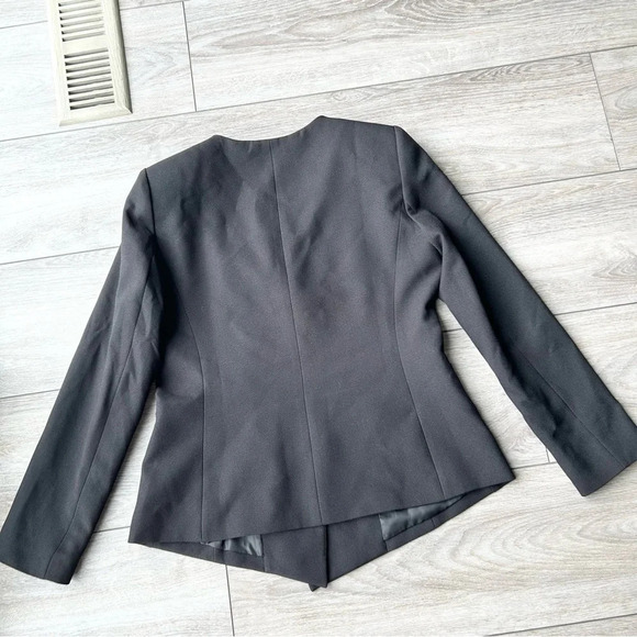 Tahari Black Ruffle Asymmetrical Blazer - Picture 13 of 16